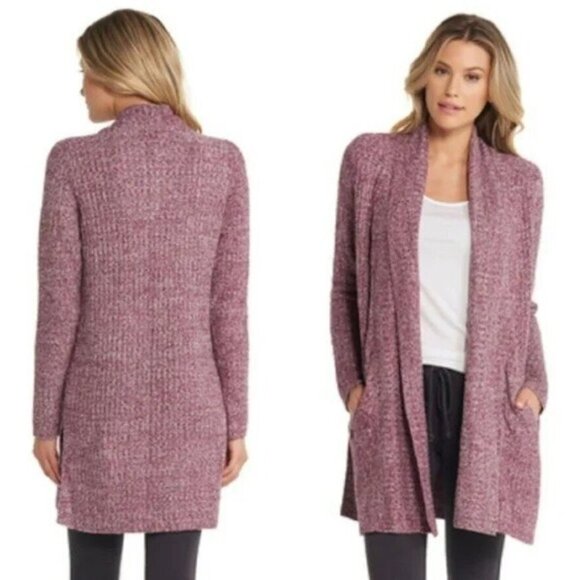 Barefoot Dreams Cozychic Lite Montecito Cardigan in Burgundy - Size 1X - Picture 1 of 1
